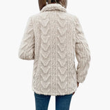 Women's Jacket with Open Front and Textured Surface