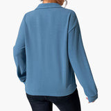 Women's Sweater with Stand-Up Collar and Half Zipper