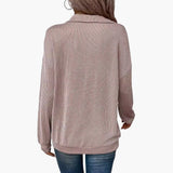 Women's Sweater with Striped Pattern and Half Zipper
