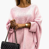 Women's sweater with boat neckline and long sleeves
