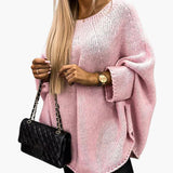 Women's sweater with boat neckline and long sleeves