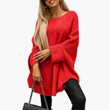 Women's sweater with boat neckline and long sleeves