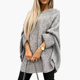 Women's sweater with boat neckline and long sleeves