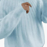 Women's Sweater with Ribbed Surface and Long Sleeves