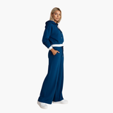 Women’s Two-Piece Tracksuit Set with Hooded Top and Wide-Leg Pants