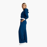 Women’s Two-Piece Tracksuit Set with Hooded Top and Wide-Leg Pants