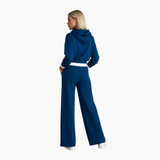 Women’s Two-Piece Tracksuit Set with Hooded Top and Wide-Leg Pants