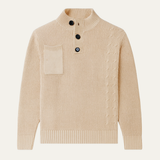 The Alberobello Men’s Winter Stand Collar Knitted Sweater with Buttons