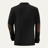 The Cagliari Men’s Elegant Tweed Blazer Jacket with Elbow Patches