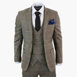 Men's 3-Piece Suit with Check Pattern