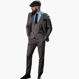 Men's 3-Piece Suit with Check Pattern