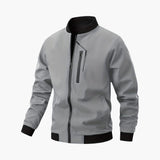 Men's Bomber Jacket with Zipper and Zipper Pockets