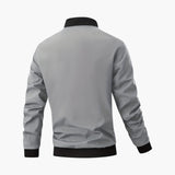 Men's Bomber Jacket with Zipper and Zipper Pockets