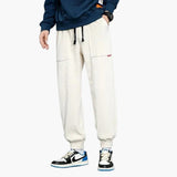 Men's Corduroy Jogging Pants with Drawstring and Side Pockets