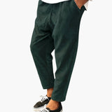 Men's Corduroy Pants with Waistband and Side Pockets