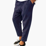 Men's Corduroy Pants with Waistband and Side Pockets