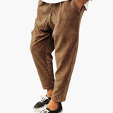 Men's Corduroy Pants with Waistband and Side Pockets