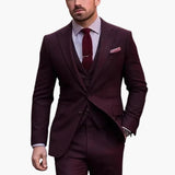 Men's Three-Piece Suit with Blazer, Vest, and Trousers
