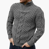 Men's Half-Zip Sweater with Stand-Up Collar