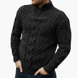 Men's Half-Zip Sweater with Stand-Up Collar
