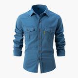 Men's Shirt with Button Placket and Pockets