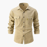 Men's Shirt with Button Placket and Pockets