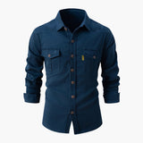 Men's Shirt with Button Placket and Pockets