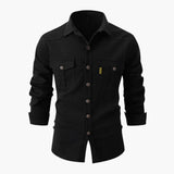 Men's Shirt with Button Placket and Pockets
