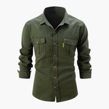 Men's Shirt with Button Placket and Pockets