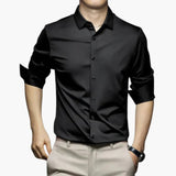 Men's Shirt with Button Placket and Long Sleeves
