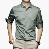 Men's Shirt with Button Placket and Long Sleeves