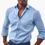 Men's Shirt with Collar and Long Sleeves