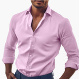 Men's Shirt with Collar and Long Sleeves