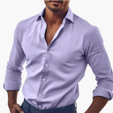Men's Shirt with Collar and Long Sleeves