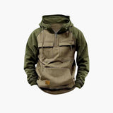 Men's Hoodie with Chest Pockets and Quarter Zip