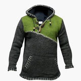 Men's Hoodie with Kangaroo Pocket and Knitted Surface