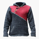 Men's Hoodie with Kangaroo Pocket and Knitted Surface