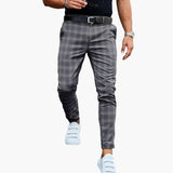 Men's Checkered Trousers with Straight Leg