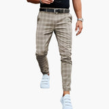 Men's Checkered Trousers with Straight Leg