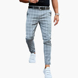 Men's Checkered Trousers with Straight Leg