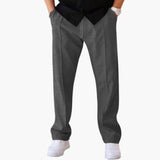 Men's Straight Leg Trousers with Side Pockets