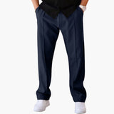 Men's Straight Leg Trousers with Side Pockets