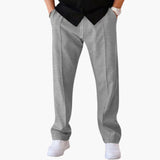 Men's Straight Leg Trousers with Side Pockets
