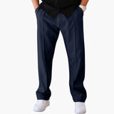 Men's Straight Leg Trousers with Side Pockets