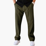 Men's Straight Leg Trousers with Side Pockets