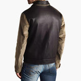 Men's Jacket with Zipper and Cord Sleeves