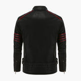 Men's Jacket with Zipper and Shoulder Piping