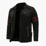 Men's Jacket with Zipper and Shoulder Piping