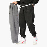 Men's Corduroy Jogging Pants with Drawstring and Cuffs