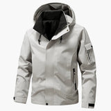 Men's Hooded Jacket with Zipper and Pockets
